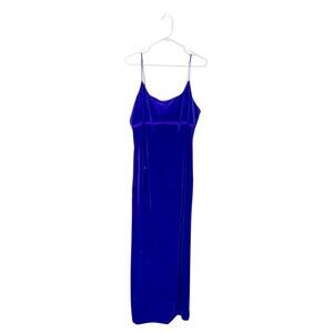 Dave & Johnny 90's Y2K Midnight Blue Velvet Long Maxi Dress Size 14